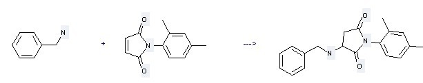 1H-Pyrrole-2,5-dione,1-(2,4-dimethylphenyl)- is used to produce 3-Benzylamino-N-(2',4'-dimethylphenyl)succinimide.